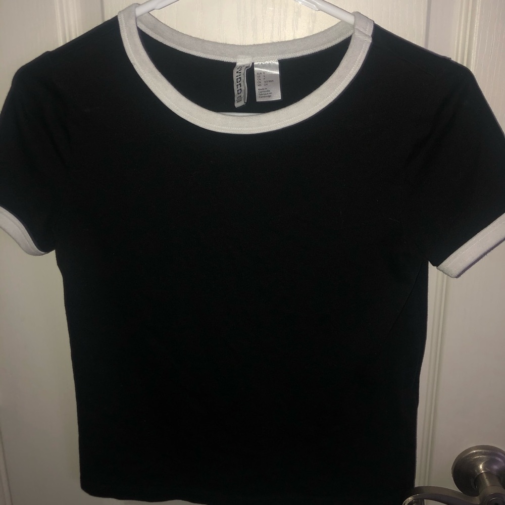 H&M clothing,a blue romper,black & white t-shirt